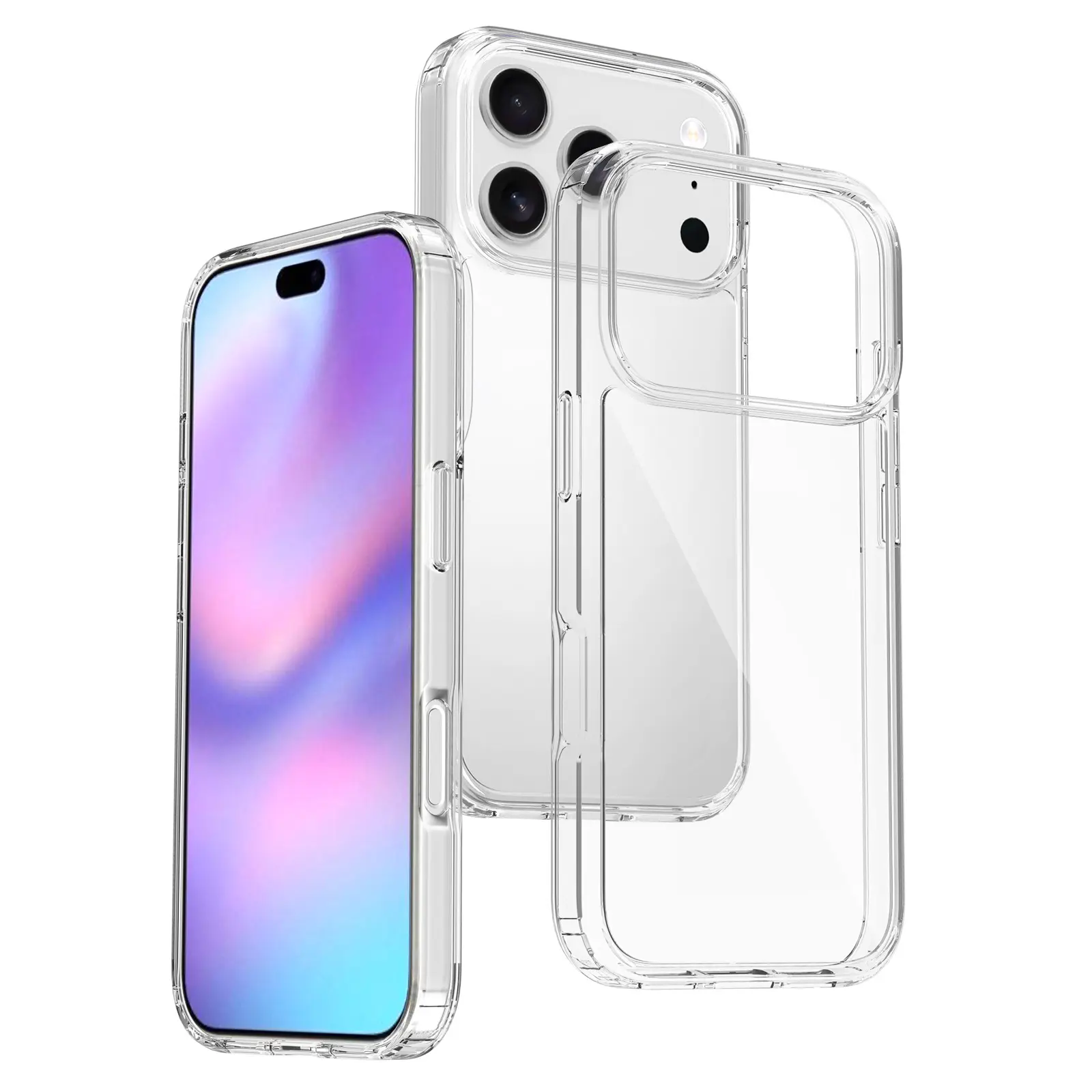 clear Phone case Bulk Wholesale for iphone 17 Series PC+TPU clear Transparent Phone case for iphone 16 15 14 13 Plus Pro Max