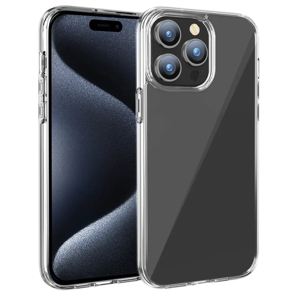 For iPhone 15 Pro Max Clear Case Slim Fit Hard PC Backplane Soft TPU Bumper Phone Case for iPhone 14 Plus 13 12 11 Pro Max X XS