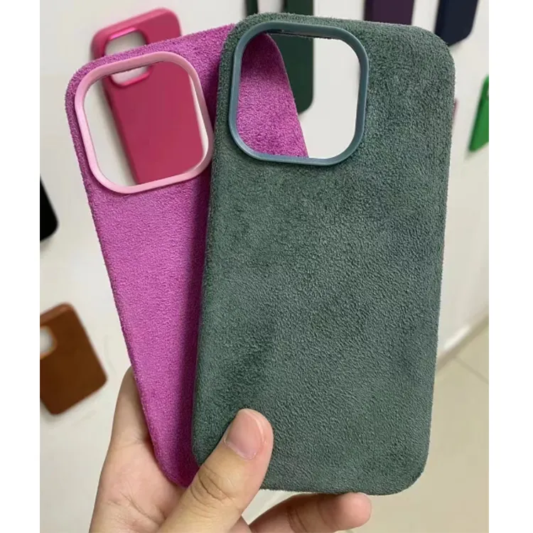 Oypc-2 High Quality Thicker Suede Skin Process Skidproof Phone Case Holder Stick on Phone Case Back Cover for iPhone 15 Series
