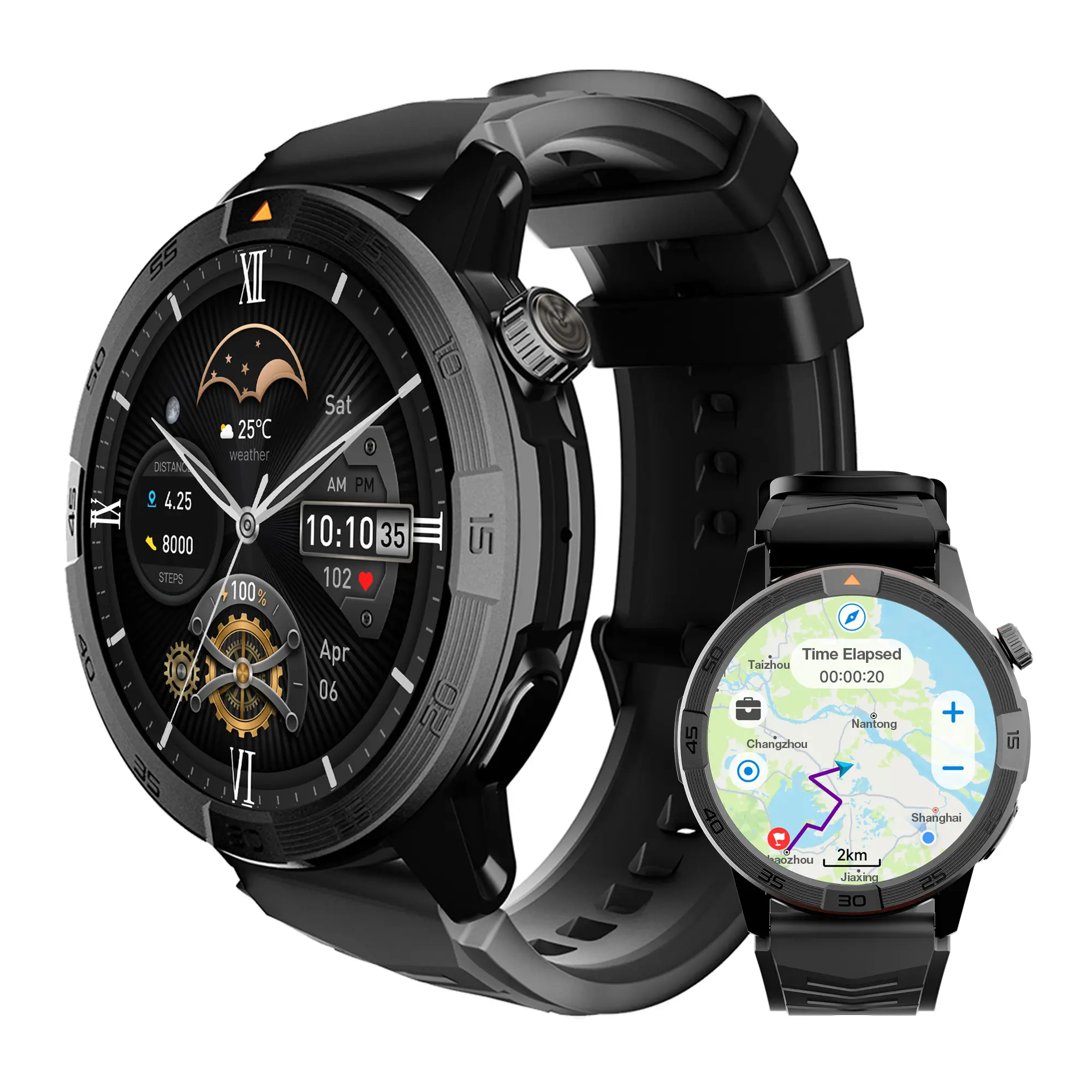 AGM Watch W1 Pro GPS Offline Map 5ATM IP68 Waterproof 100+ Sports Modes Golf Swimming Relojes Men Smart Watch 2025