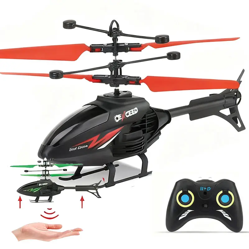 EPT Dual-Mode Remote Control Induction Helicopter Small Flying Kid Rc Helicopters Toy with Lights