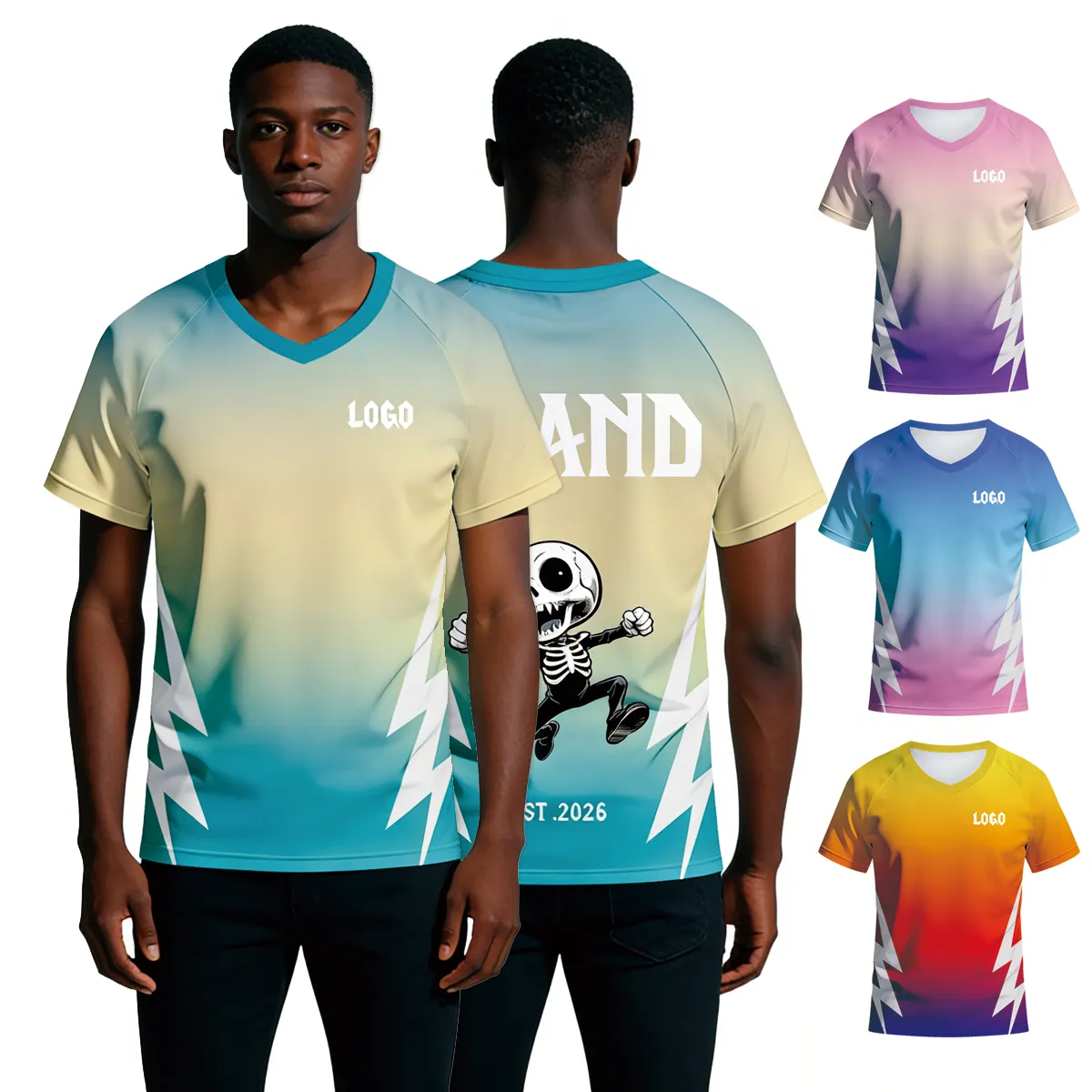 High Quality Factory Wholesale Reglan Sleeve T-Shirts Men's Casual T Shirts Breathable V Neck T-Shirt for Men