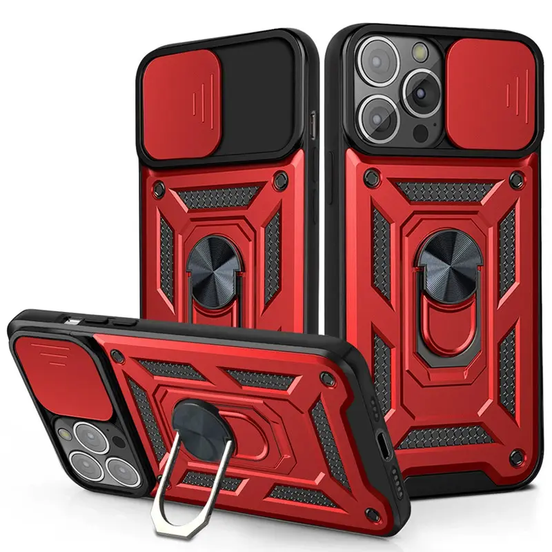 Defend Case Hybrid Armour PC 360 Degree Magnetic Kickstand Shockproof 2-in-1 Protective Case Camera Protection for iPhone 15 Pro