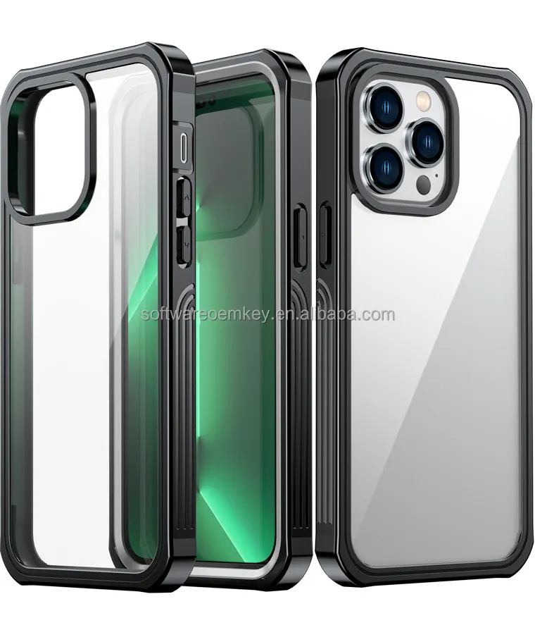 Clear Waterproof Mobile Phone Case Transparent Shockproof Cover for iPhone 11 12 13 14 15 Pro Max