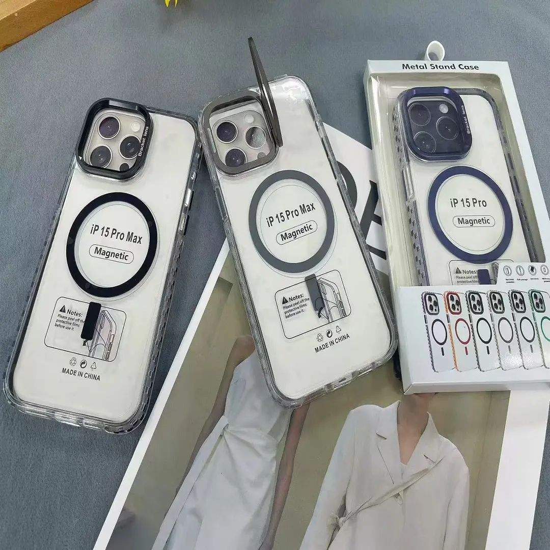 Luxury Shockproof Phone Case for iPhone 15 14 13 12 11 Pro Max Magnetic Mobile Cover Lens Camera Protection Cellphone Funda