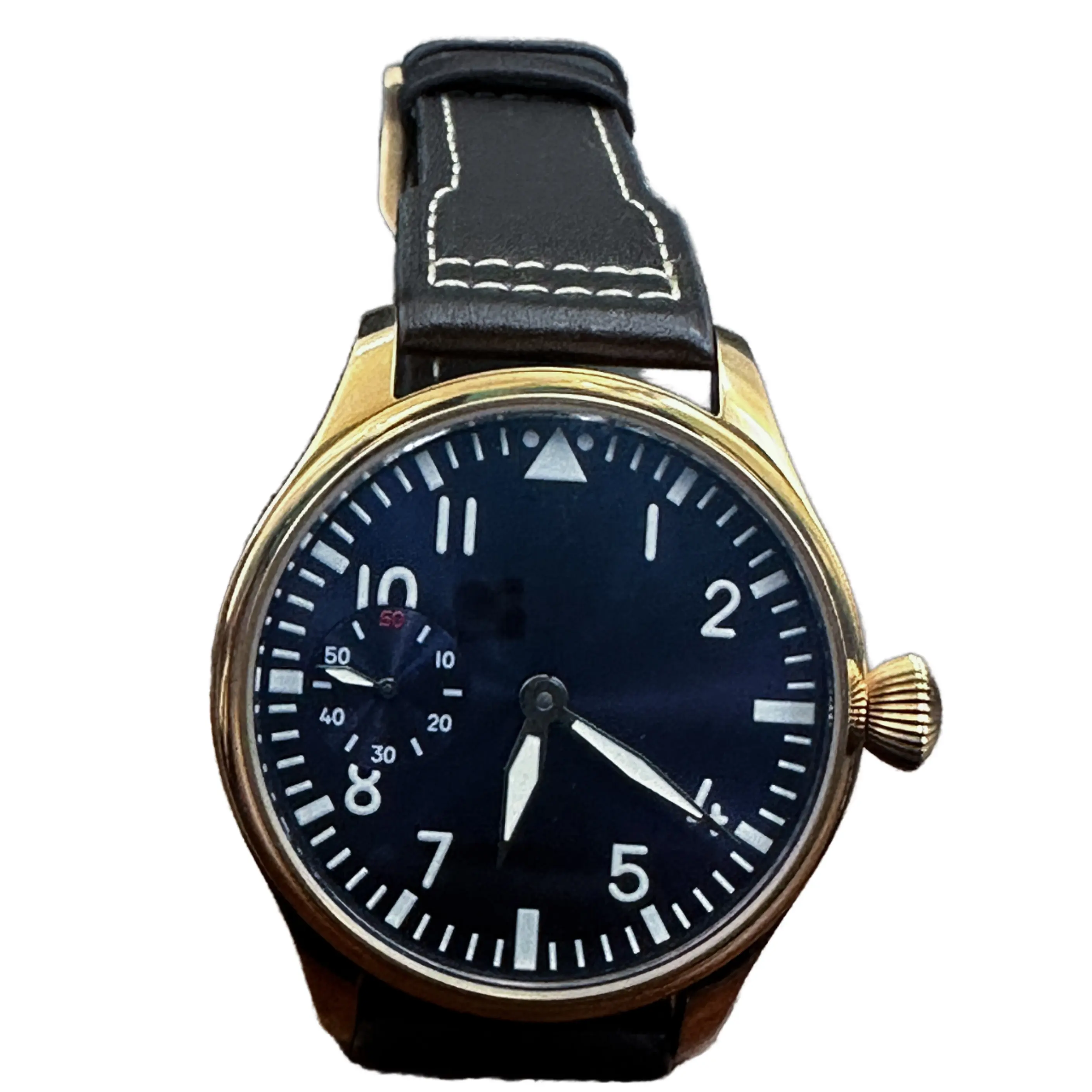 Luxury Men's Mechanical Wrist Clock 24mm Cow Leather Band Seagull Movement High Quality Waterproof Watch Power Reserve Glass