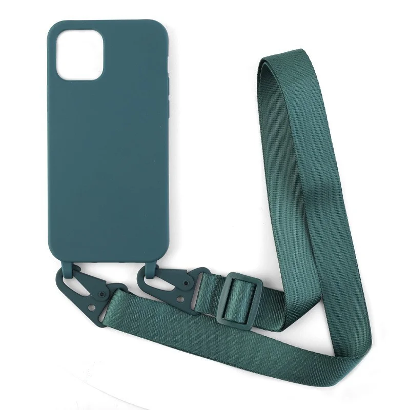 Hot Sale Crossbody Necklace Strap Lanyard Matte Silicone Case for iPhone 17 Pro Max 16Pro 15 Plus with Lanyard Shockproof Cover