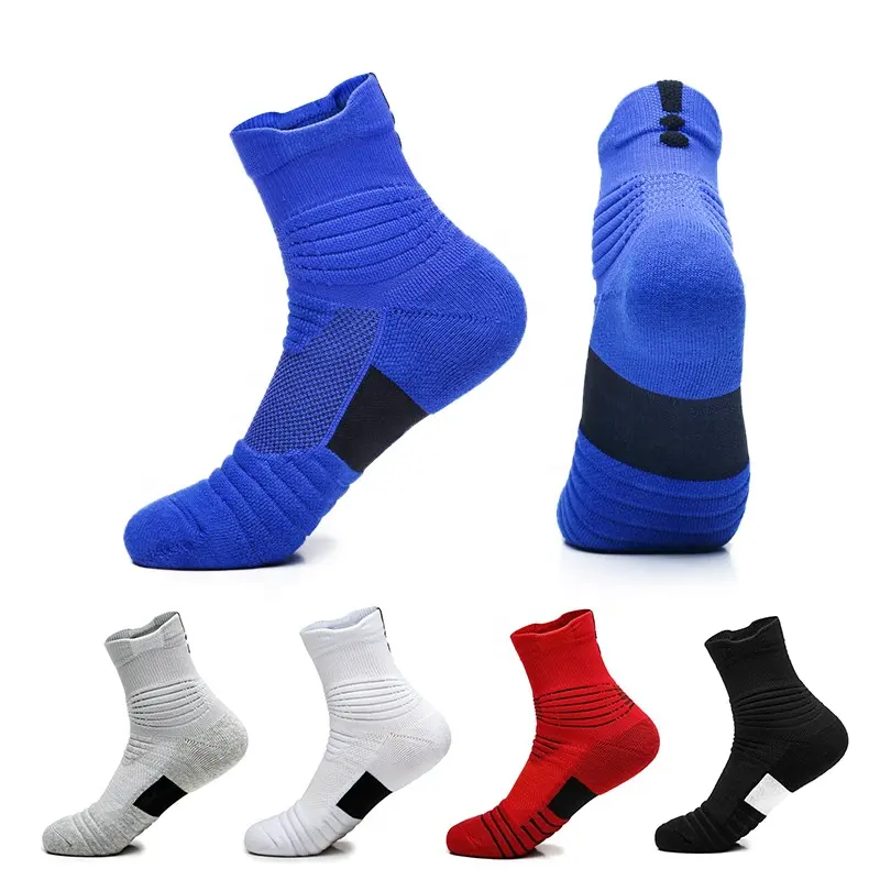 Athletic Sports Crew Running Socks Custom Logo Terry Cushioned Summer Men Basketball Socks for Youth Adult