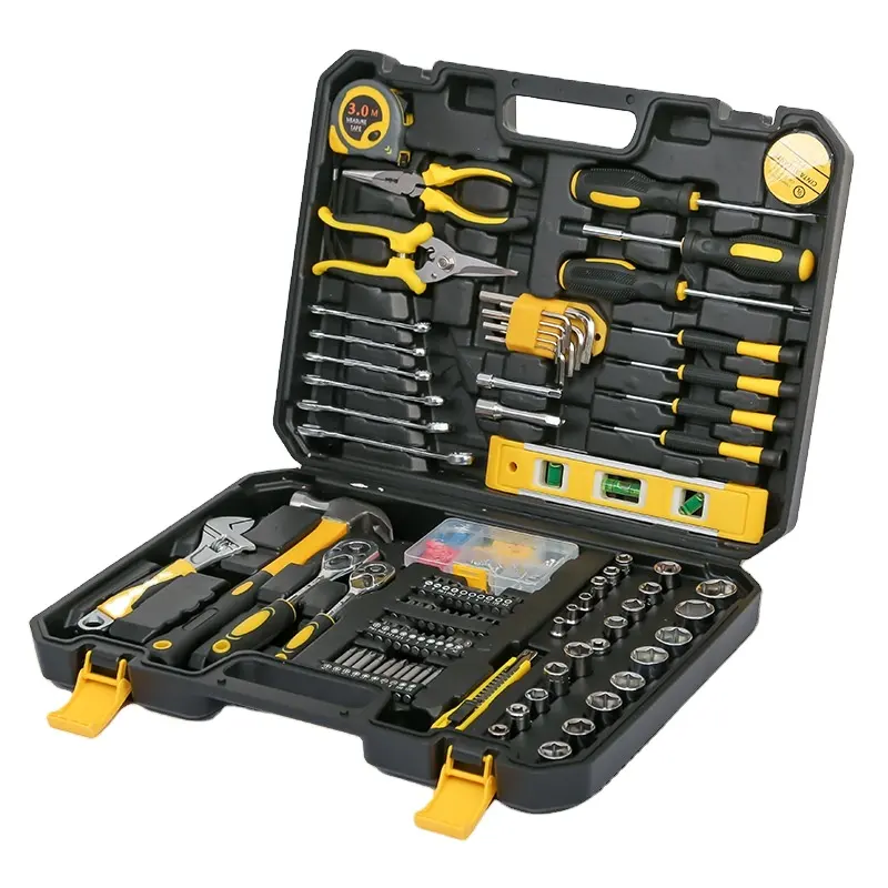 Professional Grade 108-Piece Hardware and Home Repair Tools Set Hand-Power Source Carbon Steel Material OEM Customizable