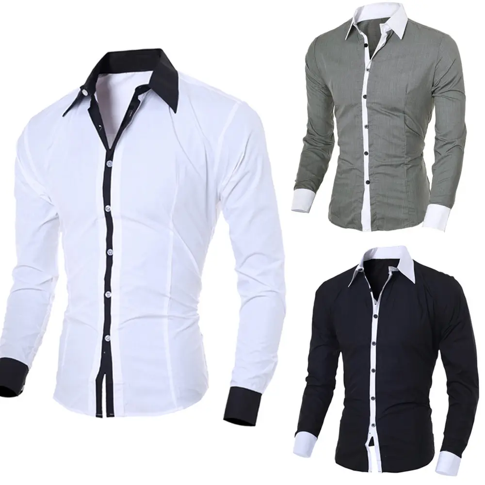 Long Sleeve Dress Shirt Casual Mens Shirt Collar Design Men Shirt for Latest Style