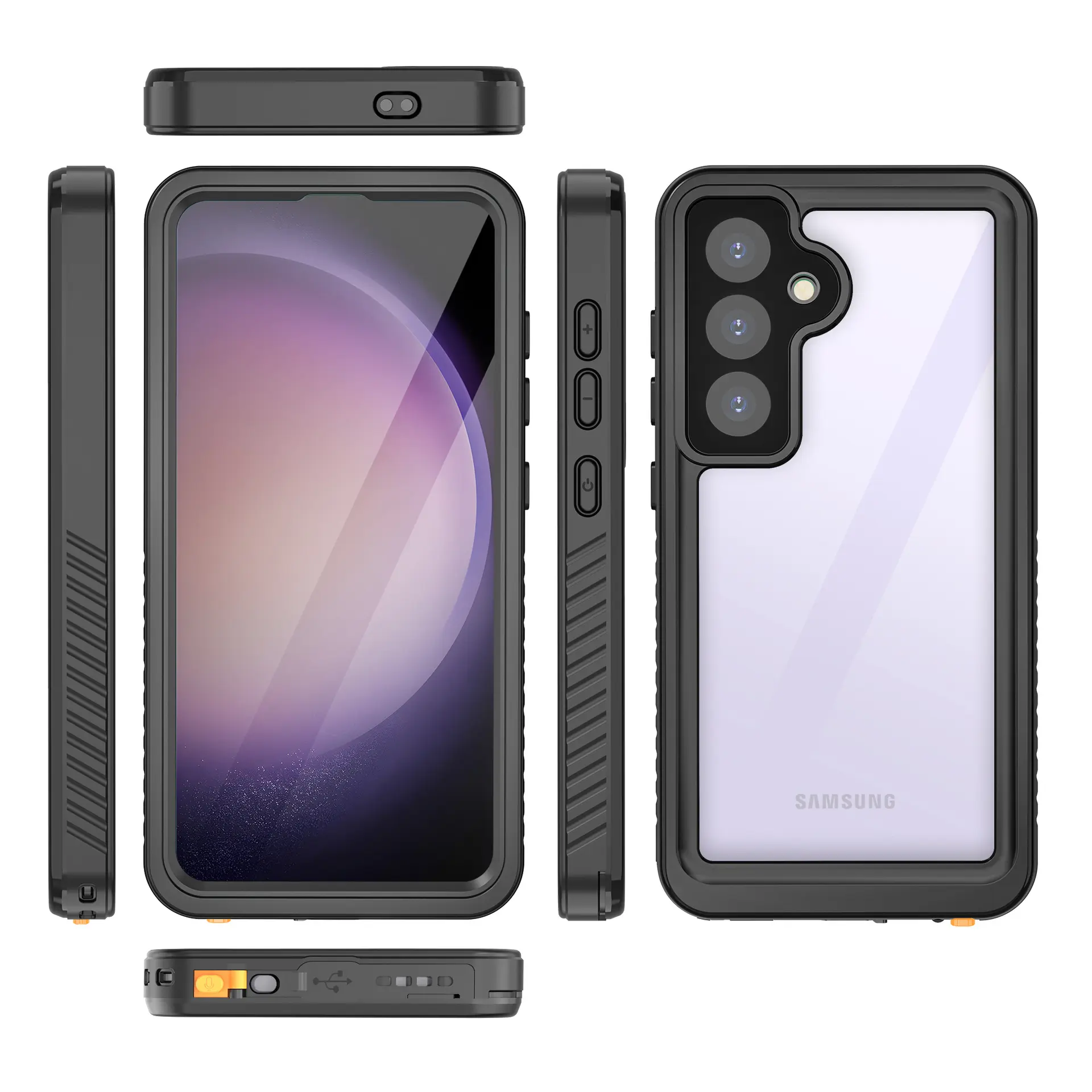 Wholesale 360 Full Body protection Shockproof Hard Pc Waterproof Phone case for samsung S21 S22 S23 S24 S24 Plus S24 ultra