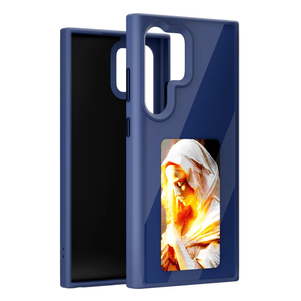 Luxury Silicone NFC E Ink Screen Display Picture DIY Mobile Phone Smart Case for Samsung S25 S24 Plus S23 ultra Back Cover