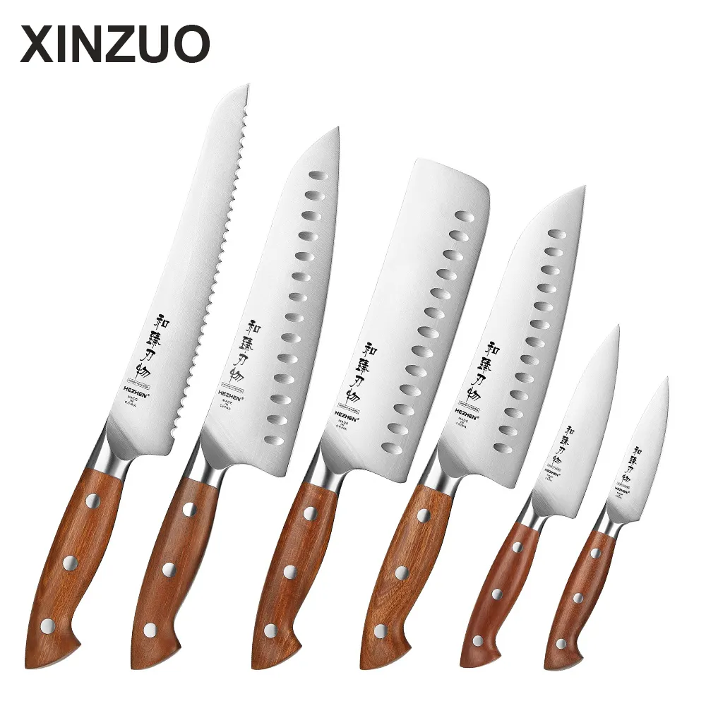 Original Design Kitchen Chef Knife Custom Knives High Quality German Steel Handmade Red Wood Handle