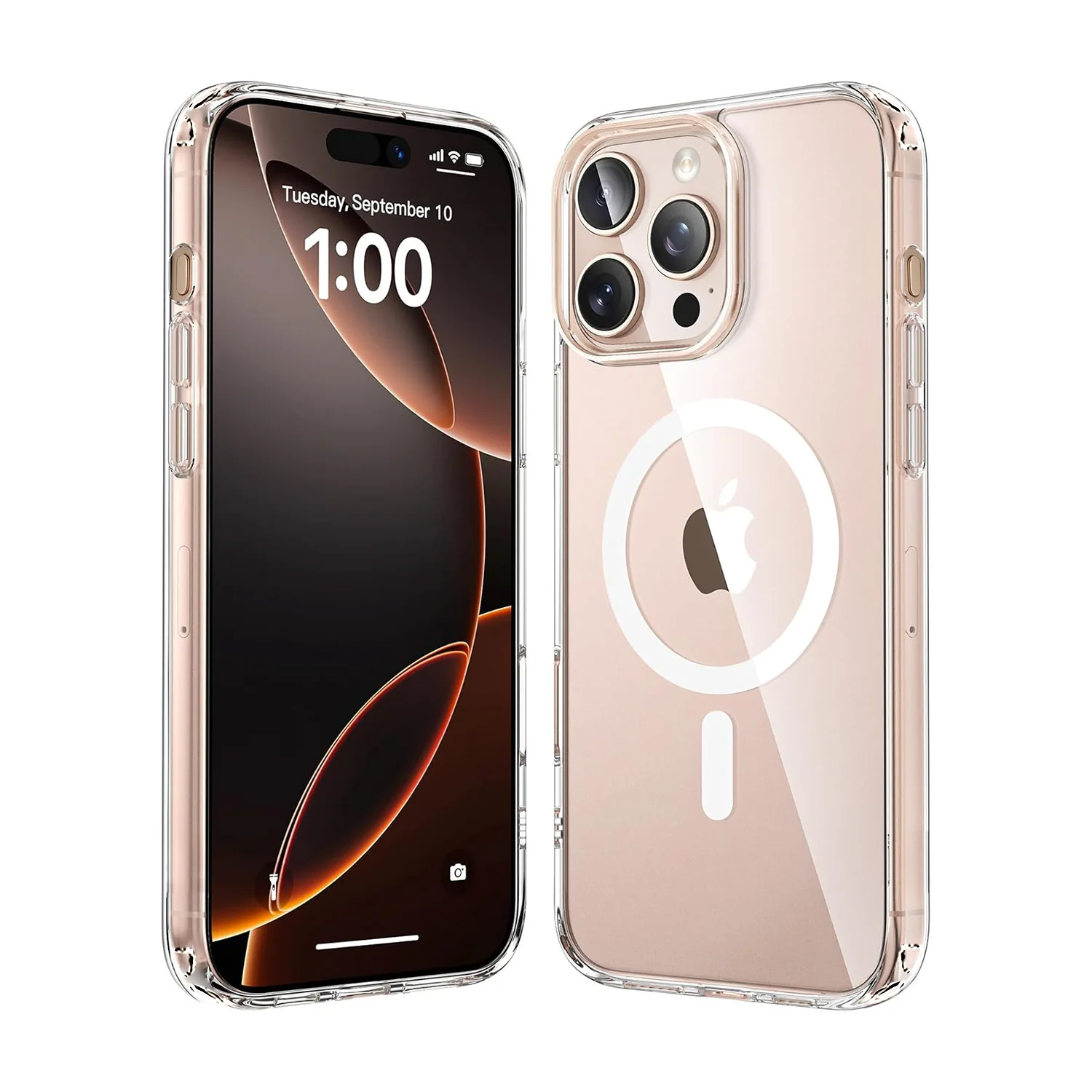 Full Cover Transparent Magnetic Mobile Phone Case for iPhone 16 Suitable Without Yellowing