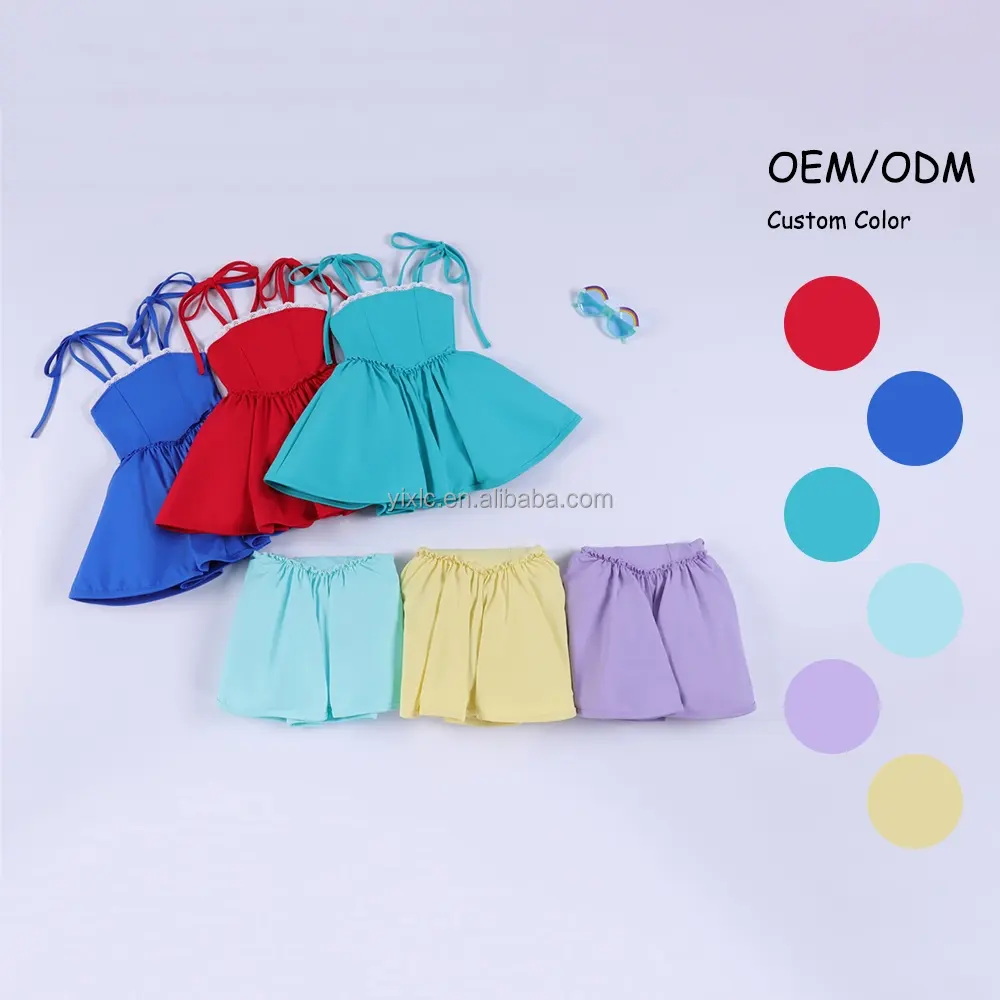 Girls Sweet Sporty Dress Yoga Fabric Lace Trim Slim Fit Built-in Shorts Custom Logo Size