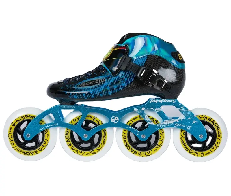 For Professional 3-Wheel Inline Carbon Fiber Quad Roller Skate Shoes for Teenager Size Aluminum Frame Alloy Roller
