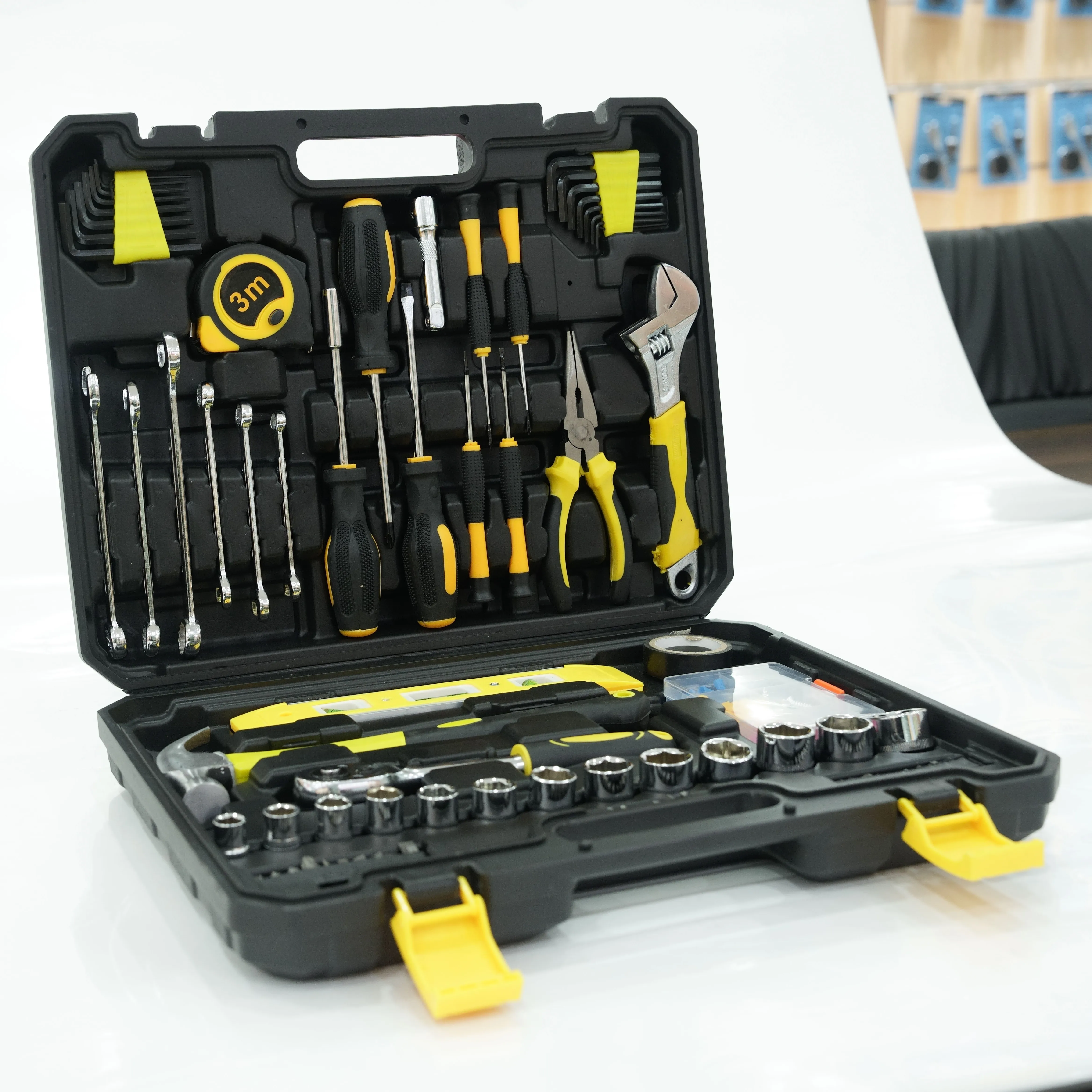 Professional Hardware Tool Sets Durable Household Complete Tools Box Kits for Repair Mechanics Repairing Toolbox