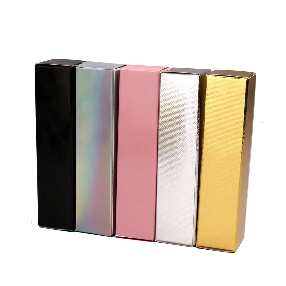 Competitive Price Biodegradable 6ml Lip Gloss & Lipstick Packaging Boxes with Silver Gold Hot Stamping Matt Lamination Embossing
