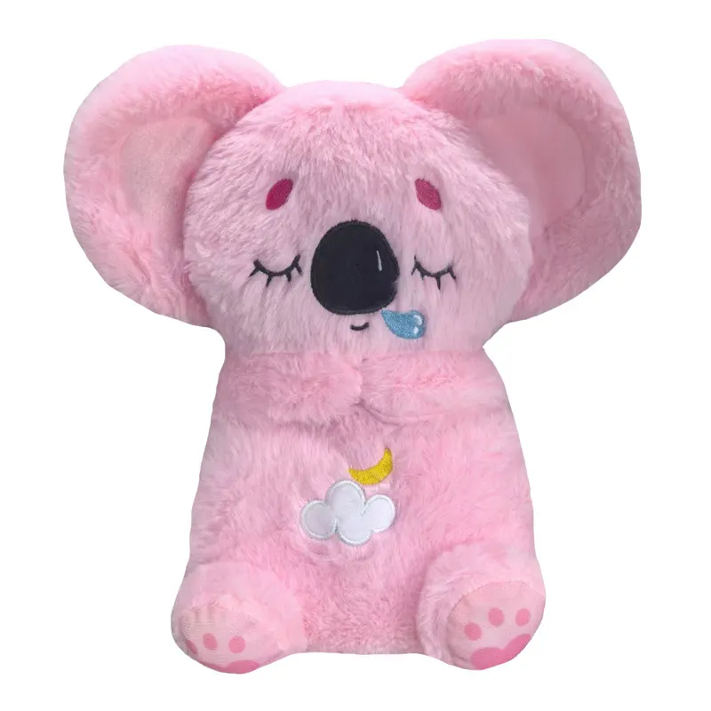 Pink Bear Breath Animal Toy Soft Plush Sleeping PP Cotton Baby Dolls Funny Birthday Gifts for Kids Customizing Acceptable
