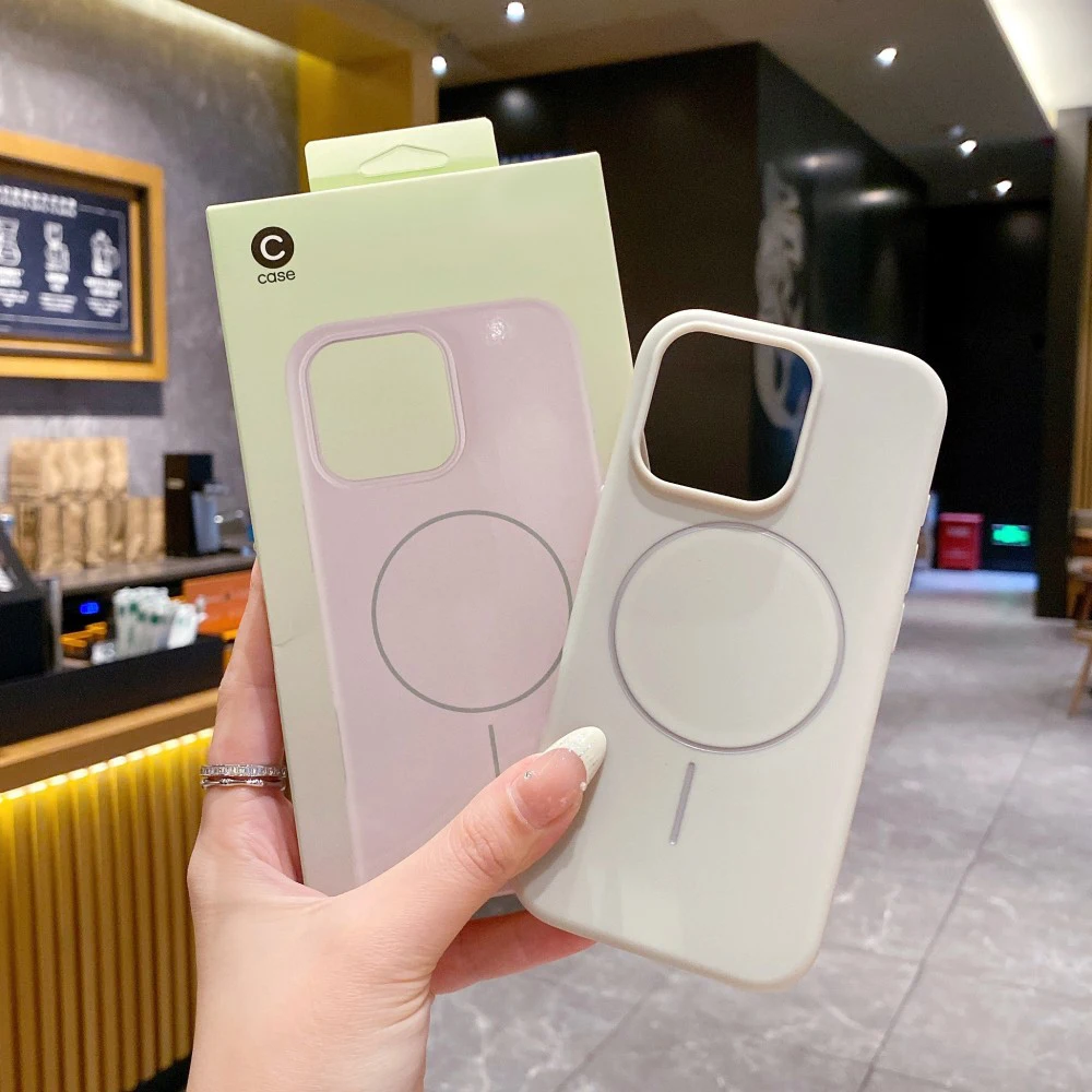 2025 in Stock Soft TPU Phone Case for iPhone 14 15 16 17 Pro Max Magnetic Wireless Charging Frosted Cell Phone Cover for iPhone