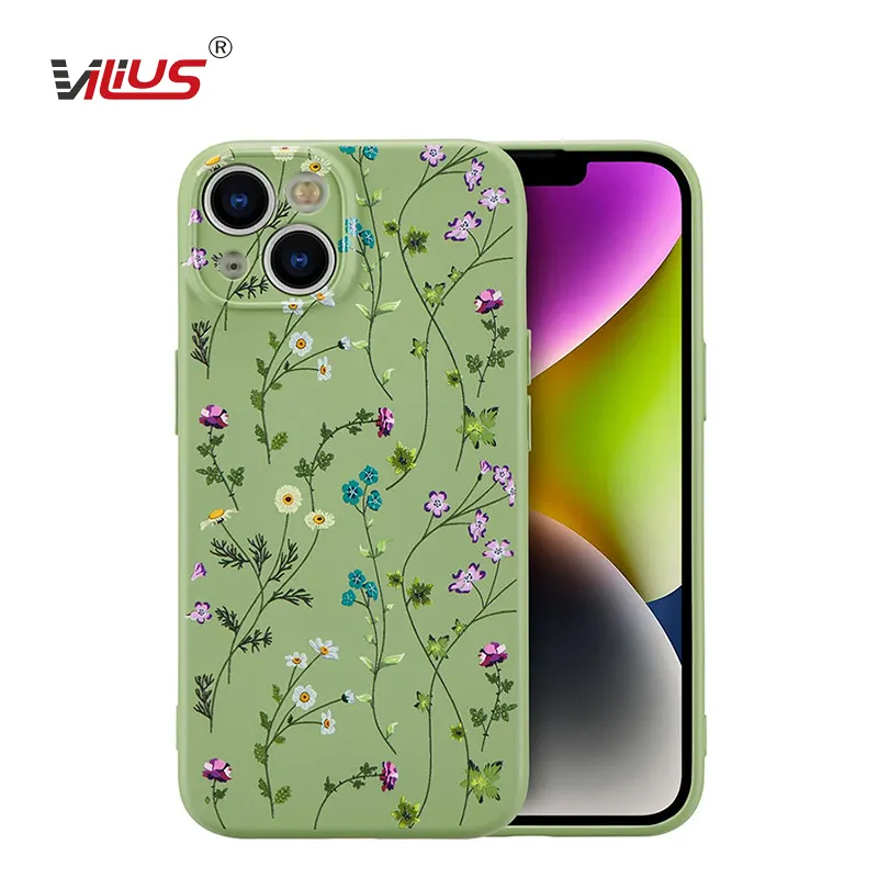 14 Simple Protective Mobile Phone Case Screen Protector Cartoon Rose Oil Painting Includes Anti-Fall Feature