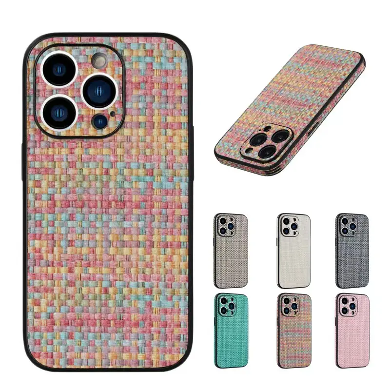 Stylish Colorful Woven Phone case for Samsung iPhone 12 13 14 15 Pro Max Protective Cover