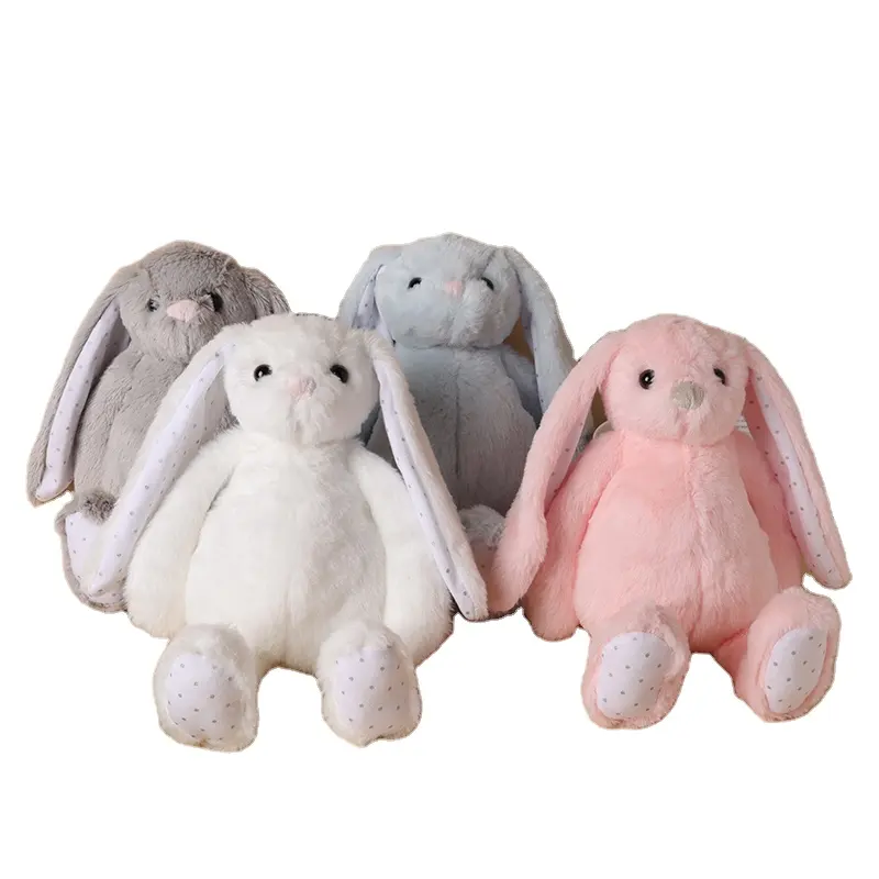Custom 2023 Easter Decorations 30cm Bad Plush Bunny Rabbit Doll Polyester Stuffed Toy for Sublimation and Gift Purpose