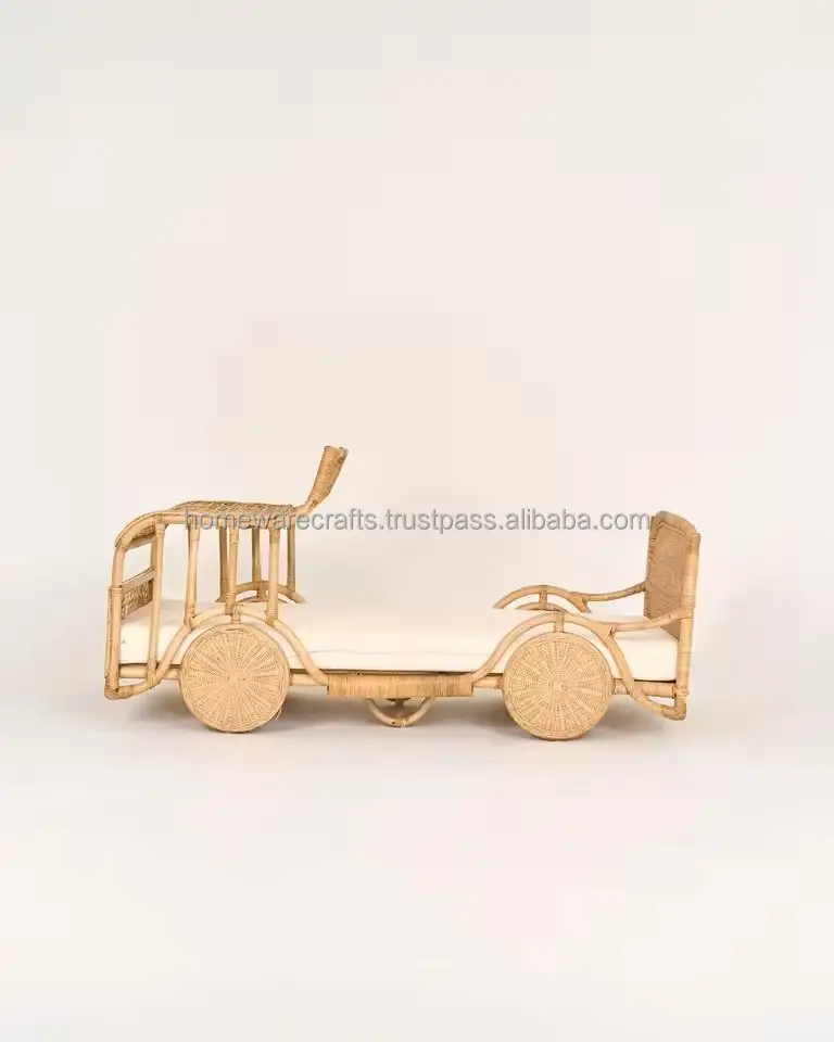 Natural Handmade Rattan Car Toy Manufacturer Eco Friendly Decorative Baby Room Decor Durable Lightweight from Vietnam