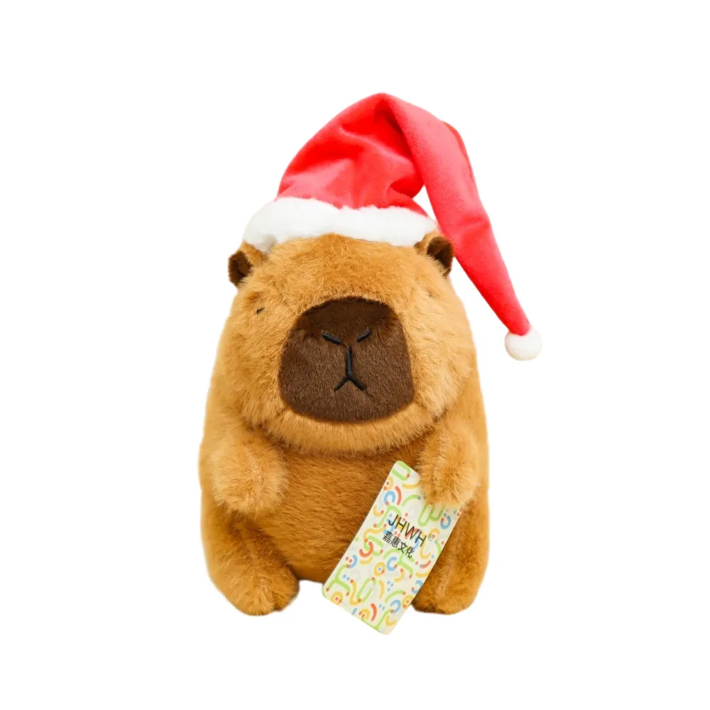 2025 New Arrival Hot Selling Joyous Capybara Plush Stuffed Toy Cute Claw Machine Doll PP Cotton Embroidered Perfect Gift for