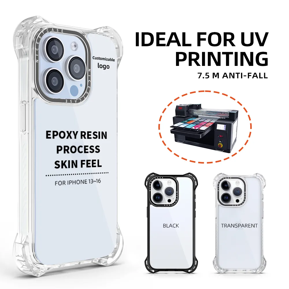 Aikusu Tpu Transparent Phone Case Anti Yellow Shockproof Uv Printing Clear Phone Case for Iphone 16 15 14 13 12 Pro Max