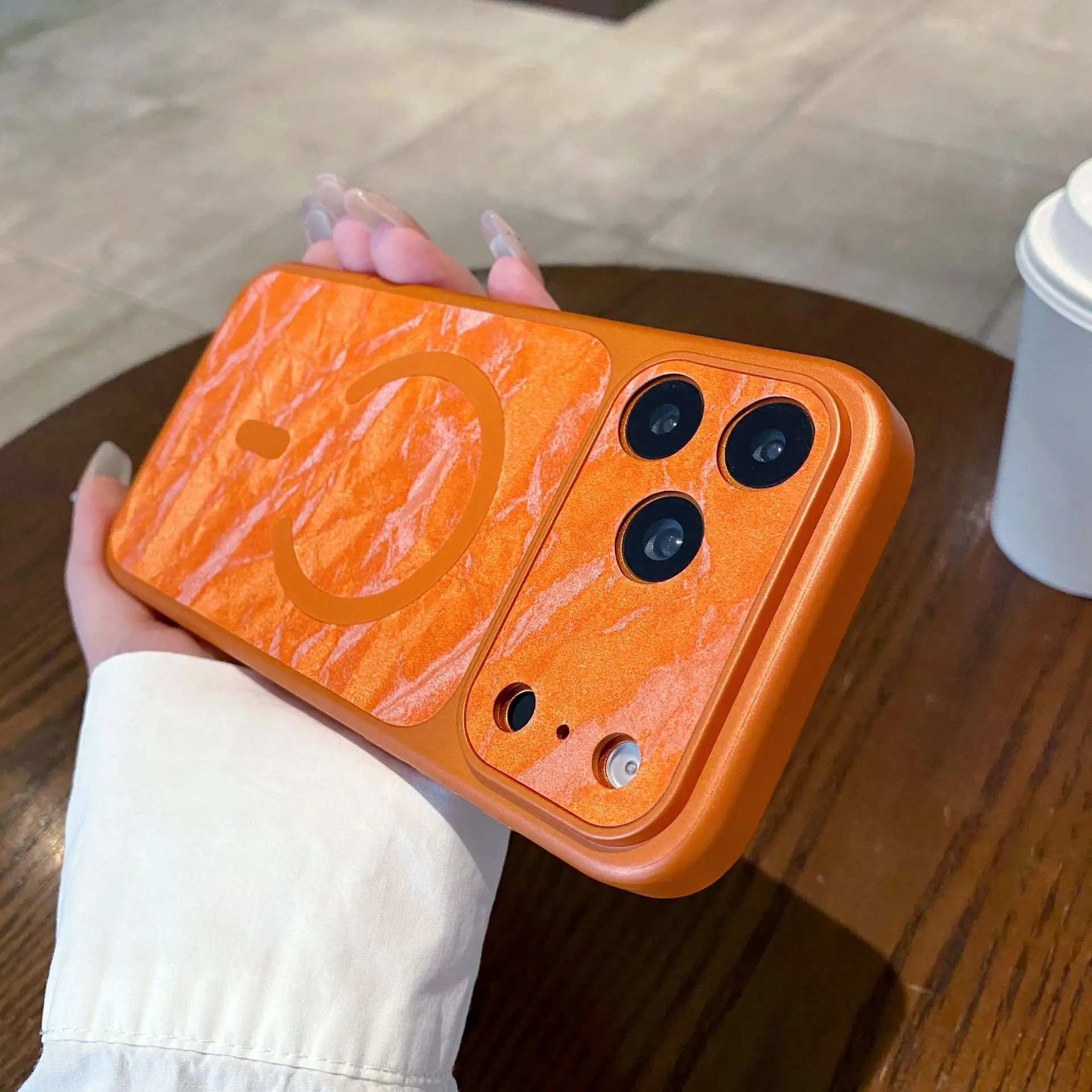 Creative Large Window Snow Mountain Texture Magnetic Mobile Phone Case for iPhone 13 14 15 16 17 Pro Max Anti-fall Mobile Covers