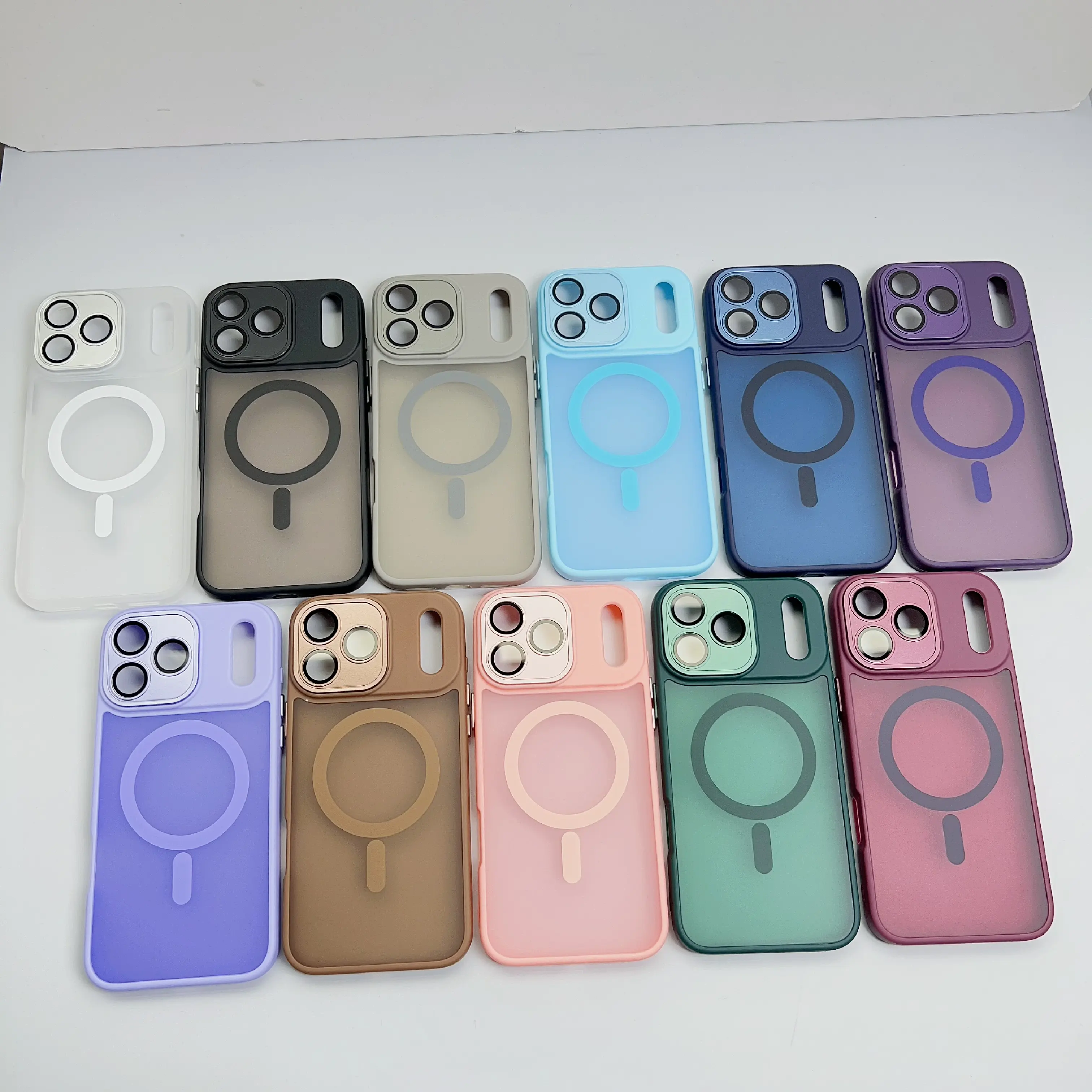 2025 Factory Wholesale Lens Protective Film Magnetic Phone case Matte Hard Pc Mobile Cases for iphone 17 Pro Max Phone Cover