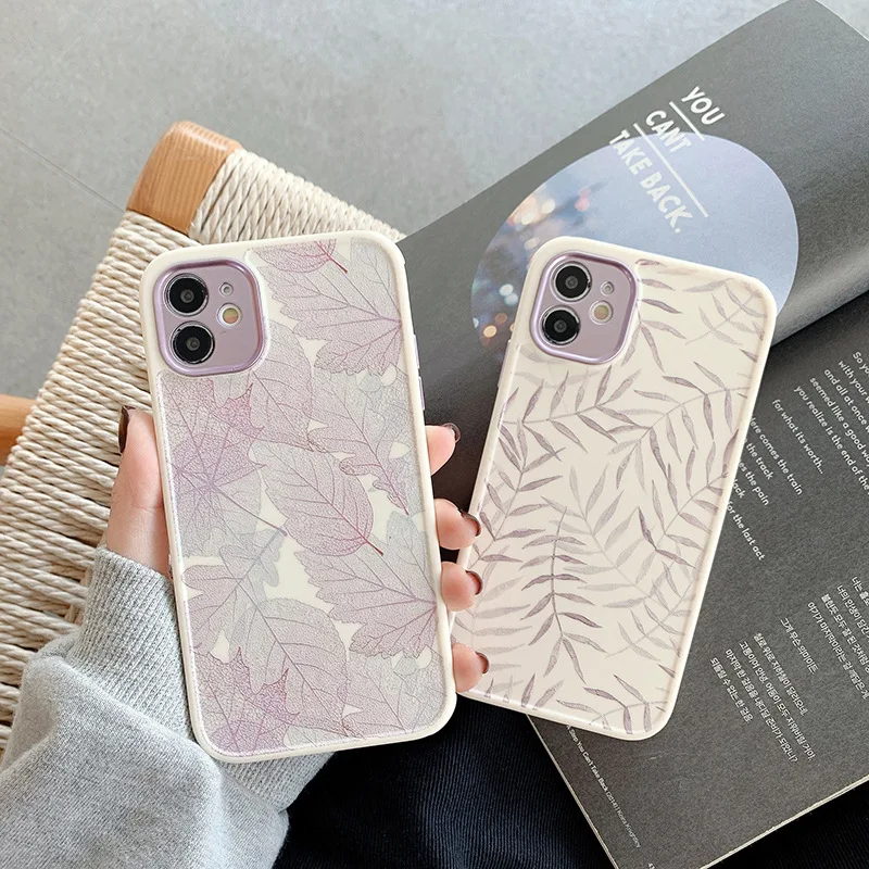 Vintage Leaves Shockproof Phone Case For iPhone 11 Pro Max X XR XS Max 7 8 Plus SE2020 12 Soft TPU Back Cover Coque Funda Gift