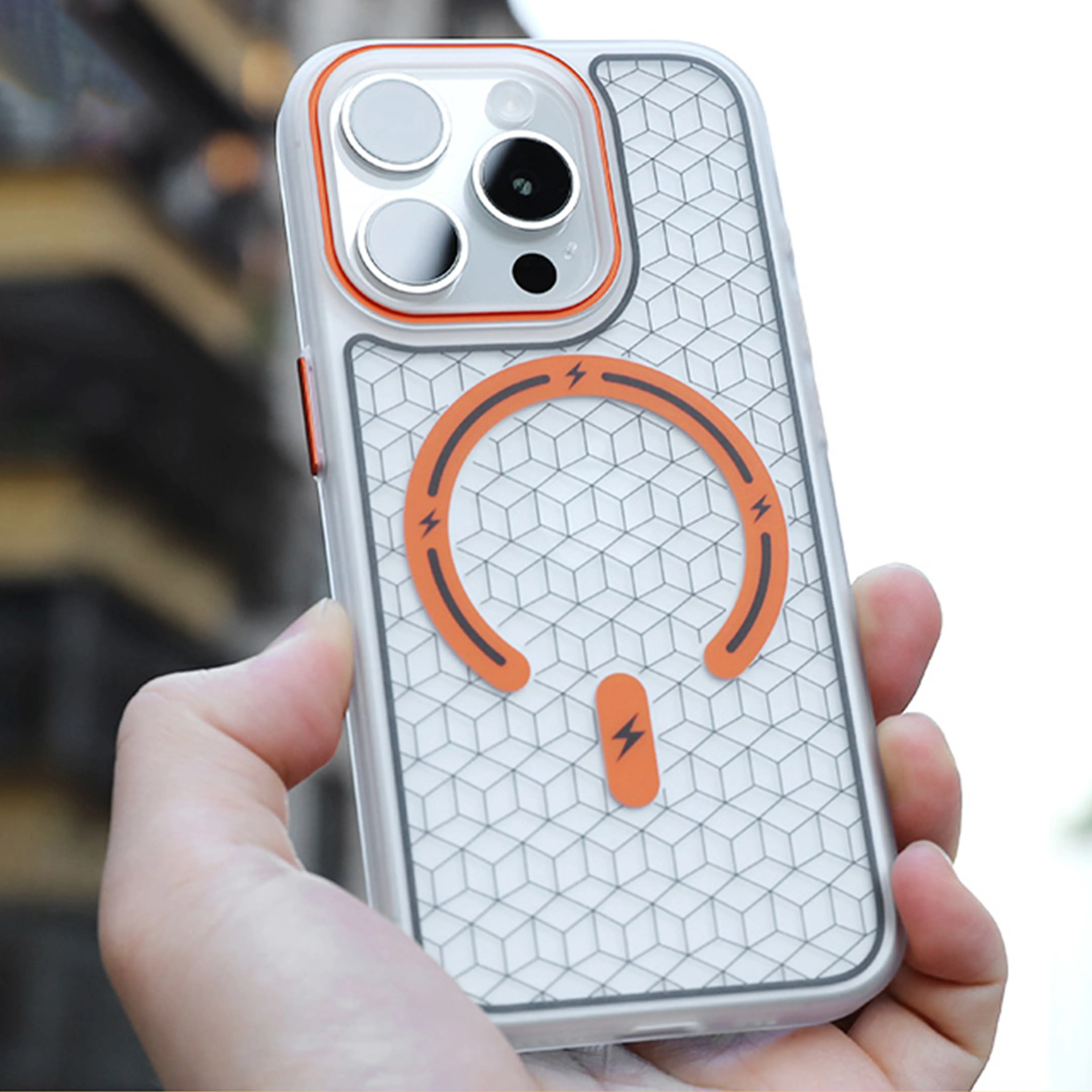 Colorful Transparent Matt Oil Phone Case for iPhone 14 16 Pro Max Strong Magnetic Wireless Charging Protective Camera Mobile