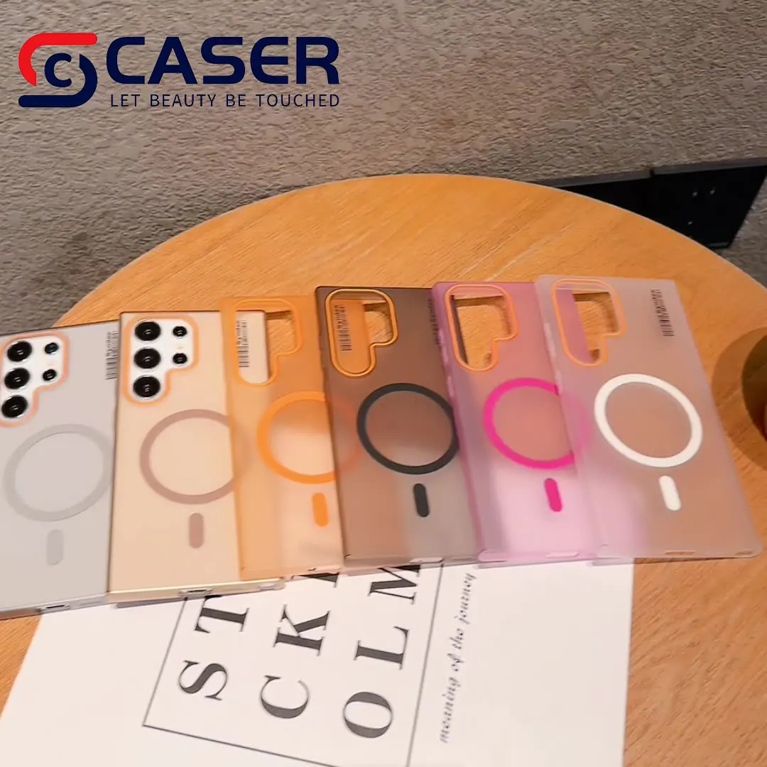 Ultra-Thin Anti-Yellowing Frosted PC Magnetic Mobile Phone Case Semi-Transparent Clear Design Covers for Samsung S25 S24 S23