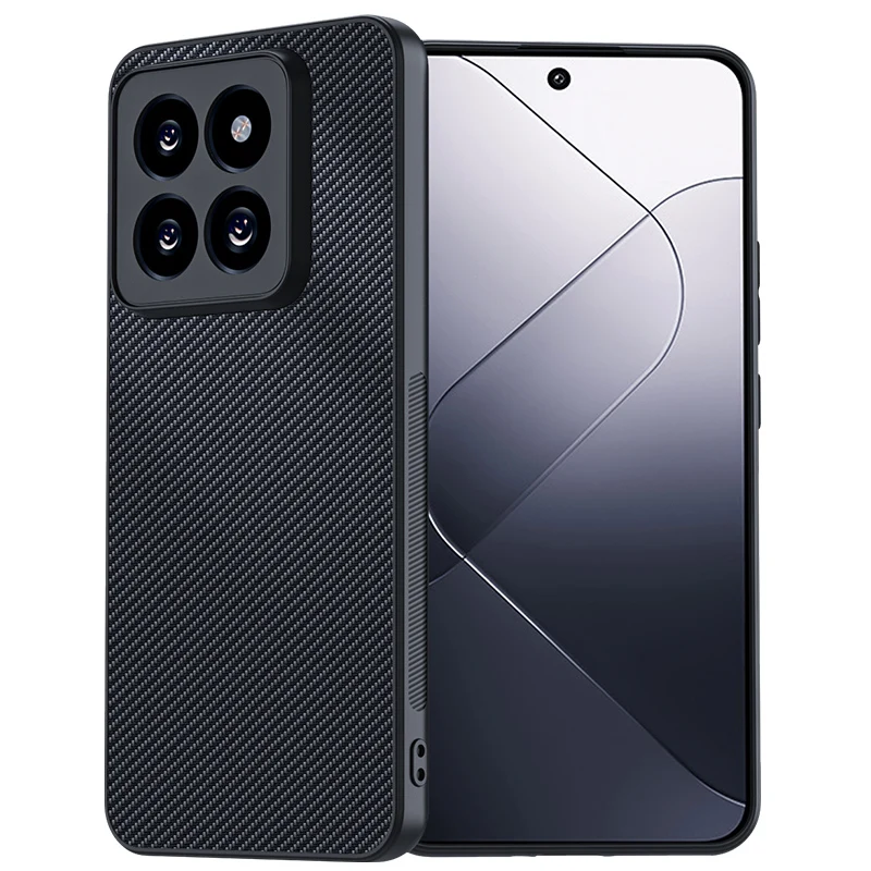 For Xiaomi 14 Carbon Fiber Phone Case Ultra Thin Anti-fall Protection Shockproof Phone Back Cover for Xiaomi 14