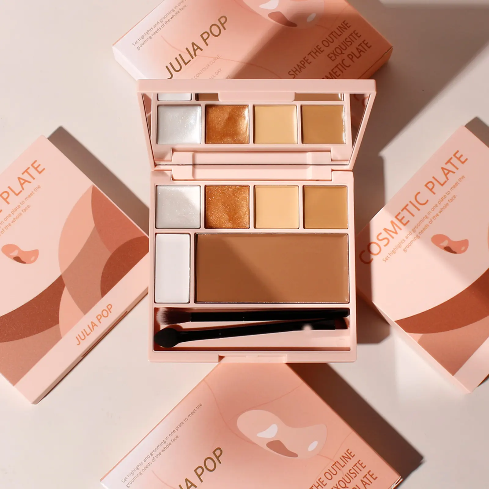 Customized Waterproof Juliapop Mineral Contouring Highlighting Makeup in 6 Colors