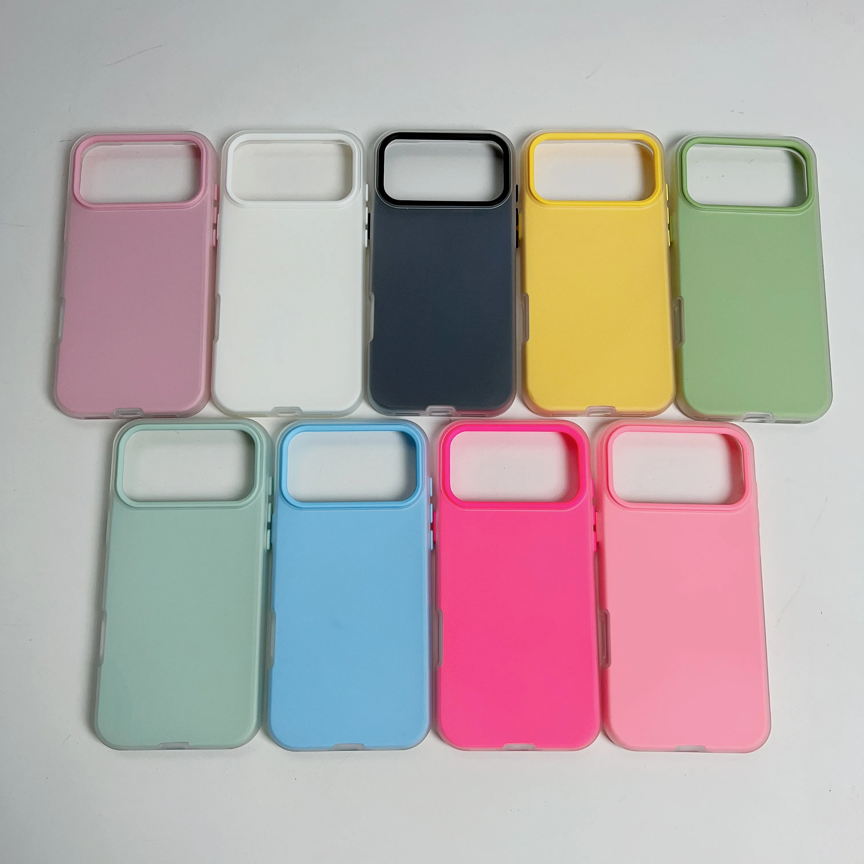 Customized LOGO Phone Protector case 2 in 1 TPU PC Material Jelly Colorful Phone Case for iPhone 17 16 Pro Max Cover