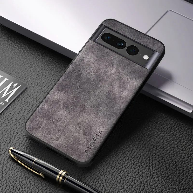 Luxury PU Leather Slim Fit Retro Business Style TPU Mobile Phone Case for Google Pixel 4 5 6 7 8 9 Pro XL Comes with OPP Bag