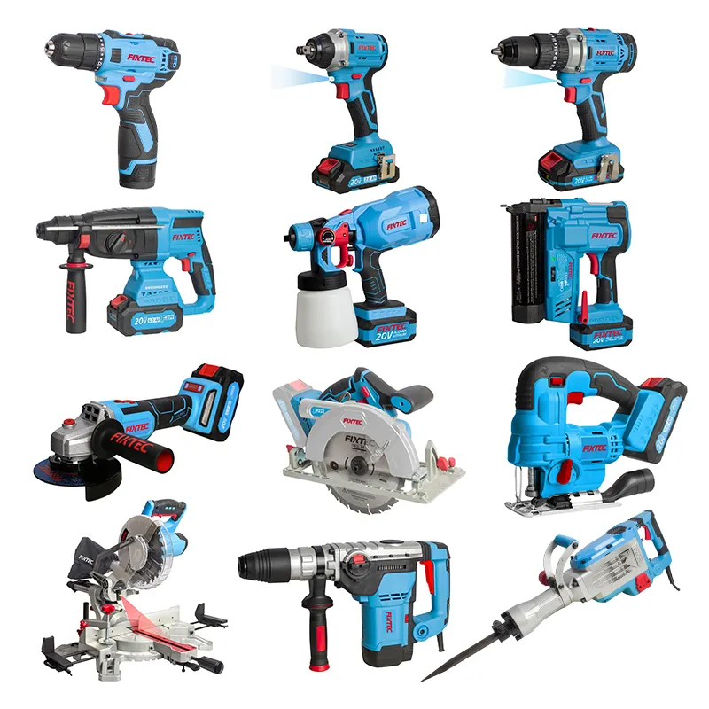 FIXTEC Factory Custom Cordless Power Tools Combo Kit Battery Power Drills Tool Kits
