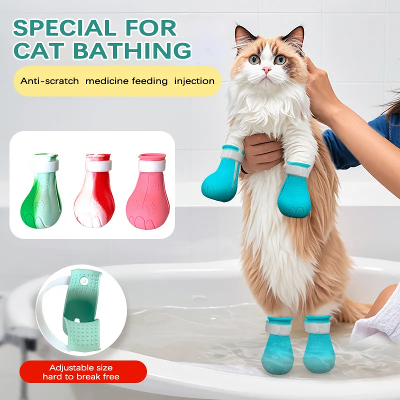 Wholesale Silicone Adjustable Protective Safety Cat Shoes