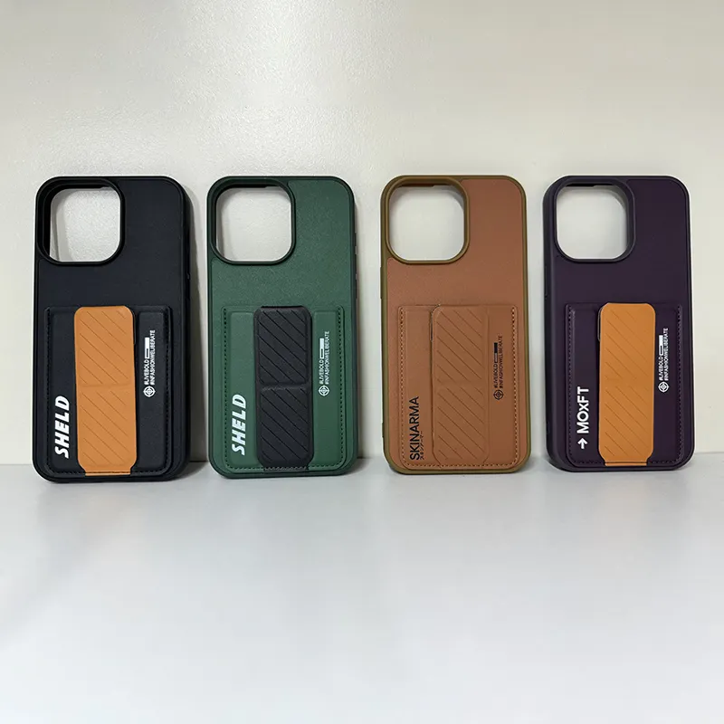 New Arrival PU Leather Mobile Phone Case for iPhone 16 Pro Max 16 Pro Model Stand Shockproof Card Holder Protector Function