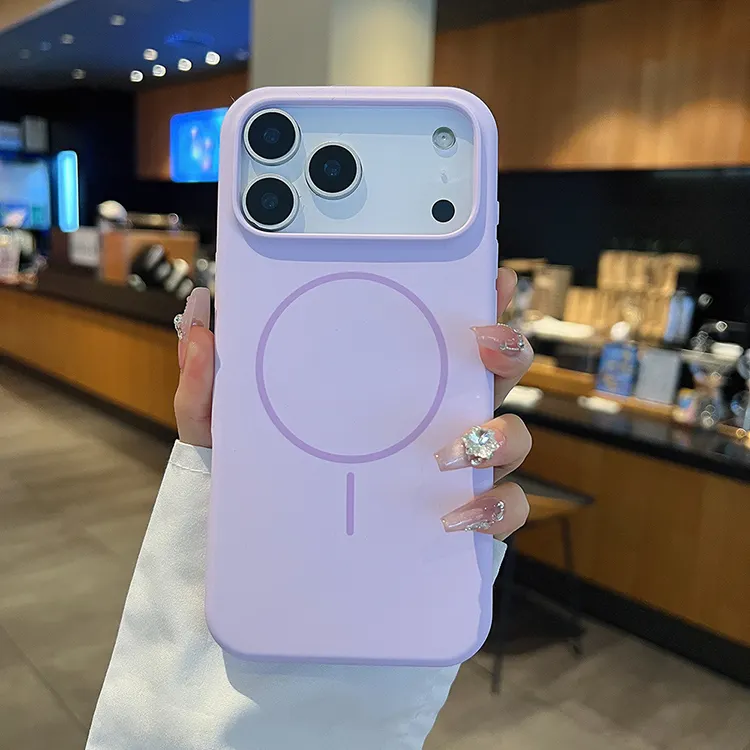 High Quality Liquid Silicone Magnetic Phone Case for iPhone 17 13 14 15 16 Pro Max Soft TPU Shockproof Cover Luxury PVC Box