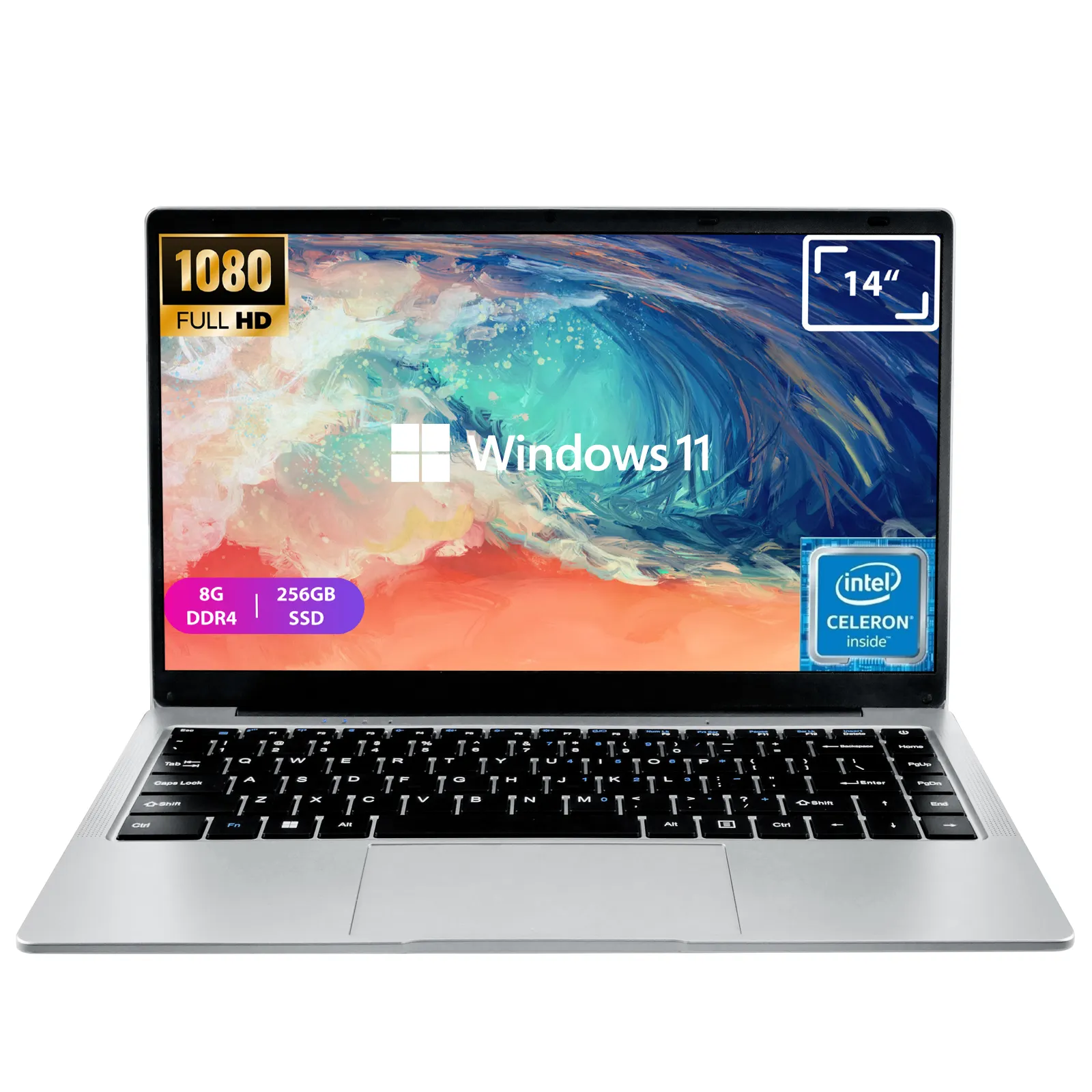 Wholesale Low Price Light Weight Laptop 14.1 Inch 1920 X 1080 Intel N4500 8GB DDR4 512GB SSD Study and Office Use Laptop