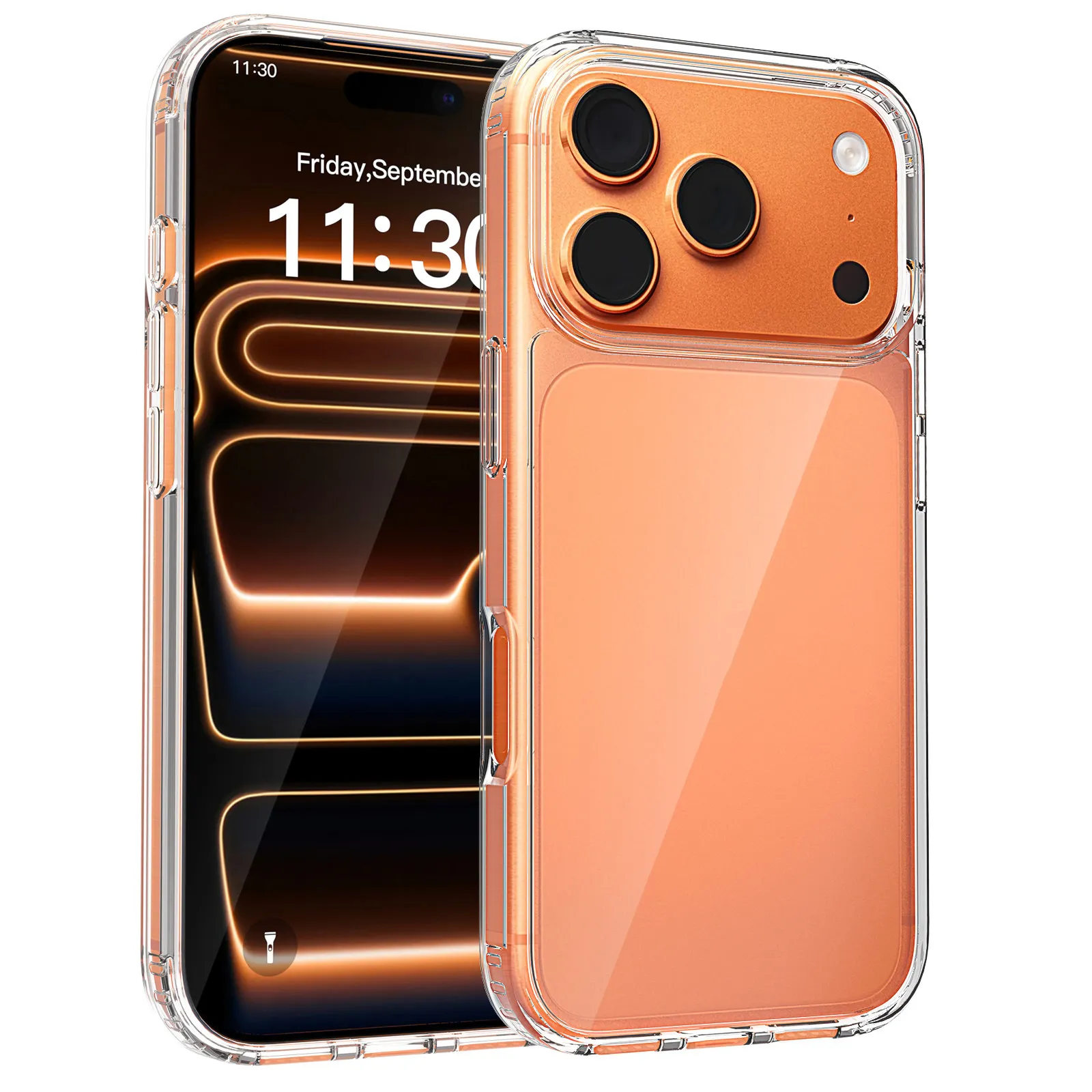 Transparent Hard PC Back Cover Case for iPhone 17 Pro Max 16E 14 15Plus 17 Air 11 12 13 Shockproof TPU Bumper Protective Cover