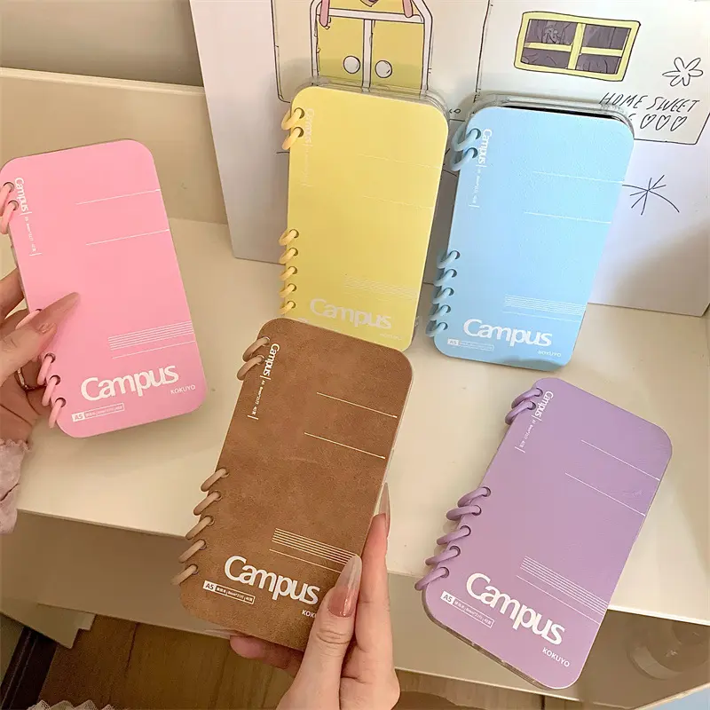 Simple Color Notebook English Campus Mobile Phone case Suitable for iPhone 16 15 Pro Max Samsung Flip Book case