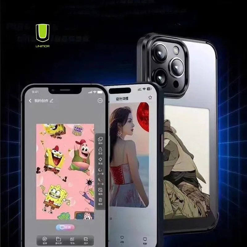 New Arrival Reinkstone Smart Electronic Ink Phone Cases Compati NFC Case for iPhone 14 15 Pro Max Custom NFC Phone Case