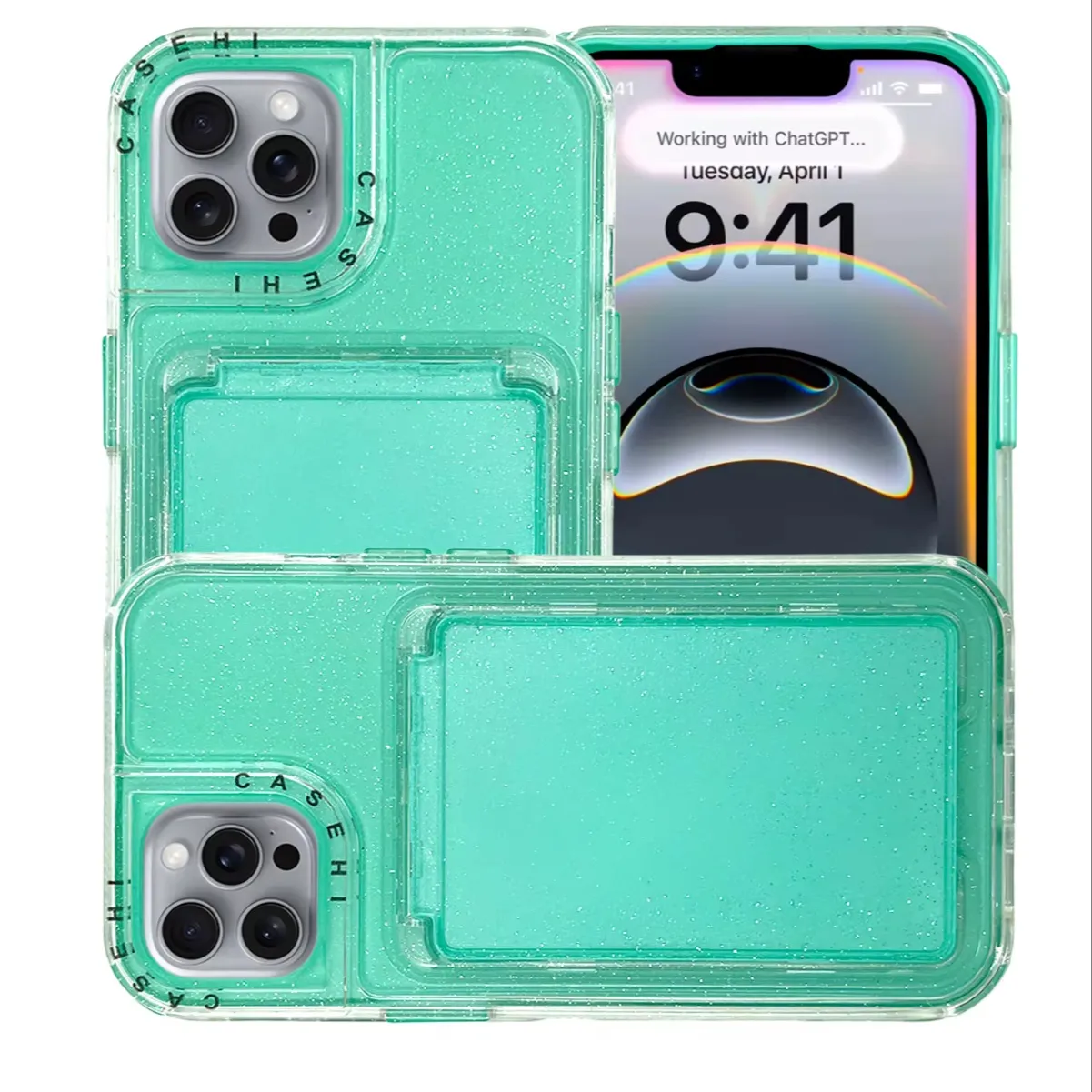 High Quality Modern Fashion Case with Mirror Vertical Stand Glitter Protective Cover for Mobile Phones Resilient Stylish Design