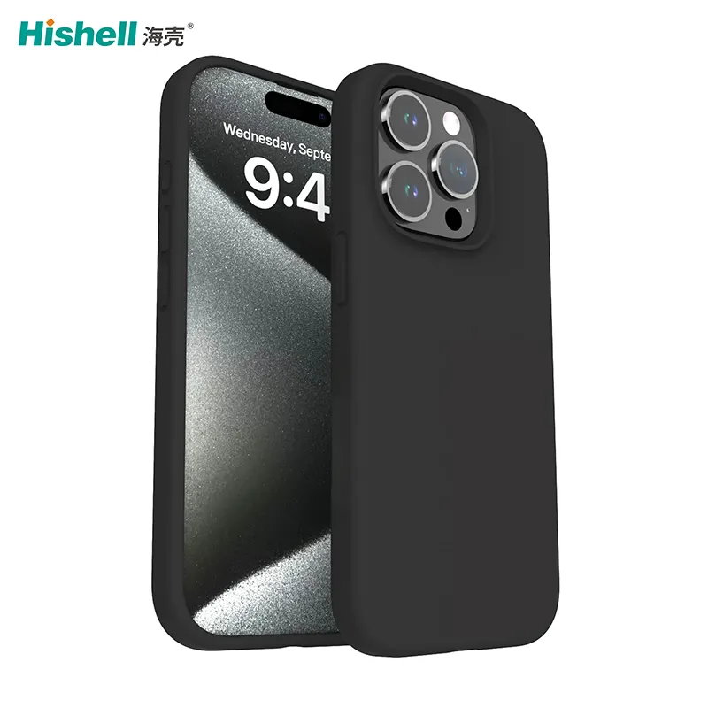 Custom Logo Luxury Solid Silicone Back Cover Phone Case for iPhone 12 13 14 15 16 Pro Max Plus Model-Shockproof