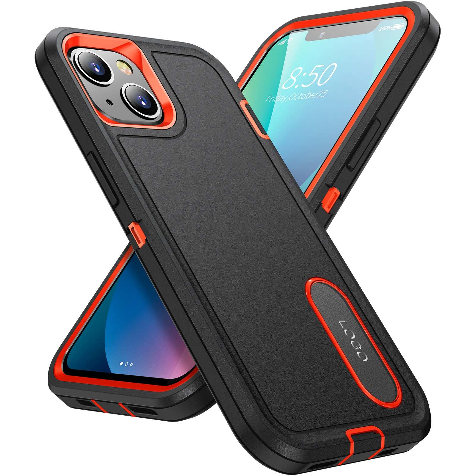 360 Premium Mobile Phone Case Rubber for Iphone 12/13/11/14 Pro Max All Inclusive Anti Fingerprint With Hidden Stand